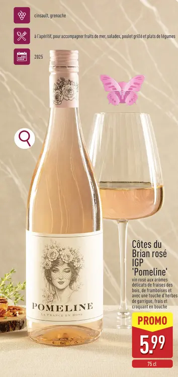 Offre: Pomeline Côtes du Brian rosé IGP