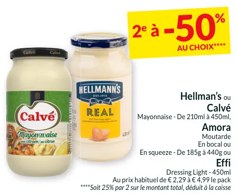 Offre: Mayonnaise, Moutarde, Dressing Light