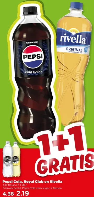 Aanbieding: Pepsi Cola, Royal Club en Rivella