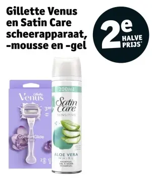 Promotie: Gillette Venus en Satin Care scheerapparaat, -mousse en -gel