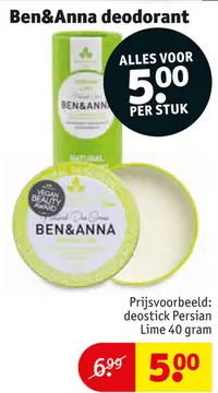 Aanbieding: Ben&Anna deodorant