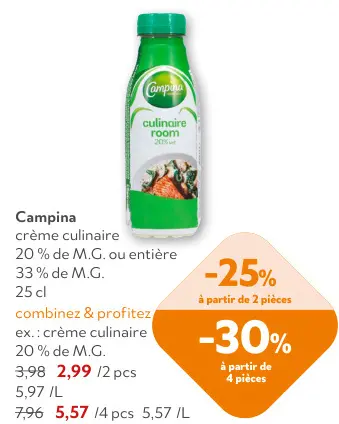 Offre: Crème culinaire