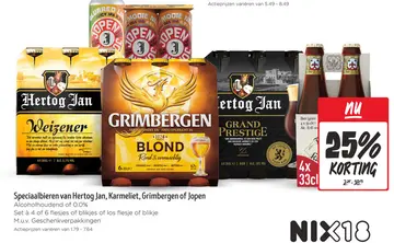 Aanbieding: Speciaalbieren van Hertog Jan, Karmeliet, Grimbergen of Jopen