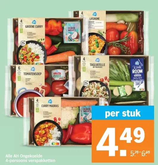 Aanbieding: AH Ongekoelde 4-persoons verspakketten