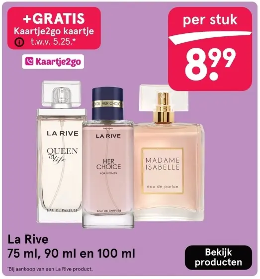 Aanbieding: La Rive 75 ml, 90 ml en 100 ml