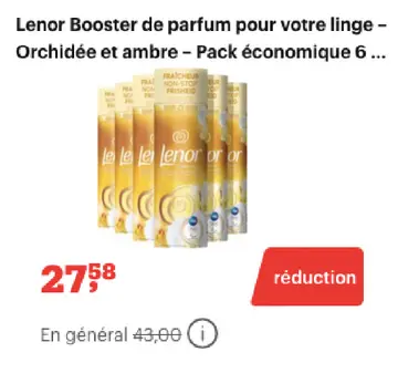 Offre: Lenor Booster de parfum pour votre linge - Or
