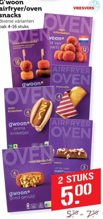Aanbieding: G'woon airfryer/oven snacks