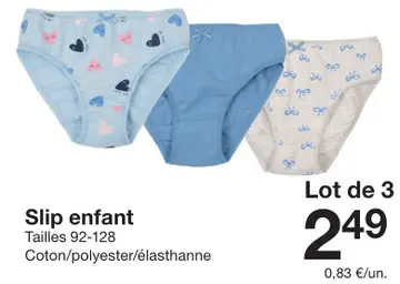 Offre: Slip enfant