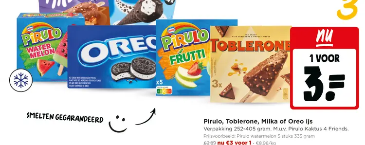Promotie: Pirulo, Toblerone, Milka of Oreo ijs