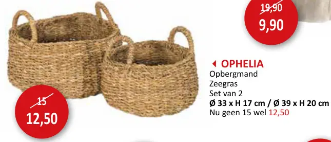 Aanbieding: Ophelia Opbergmand Zeegras