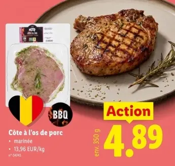 Offre: Côte à l'os de porc