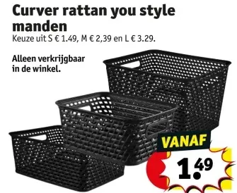 Aanbieding: Curver rattan you style manden