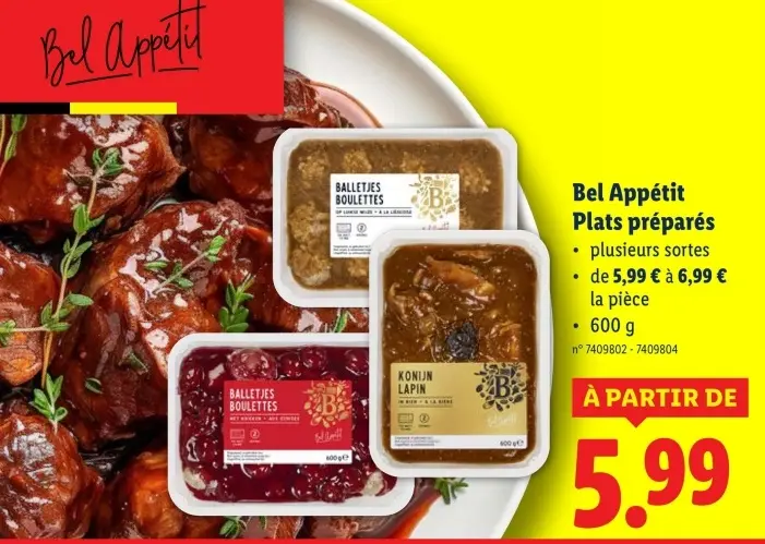 Offre: Plats préparés