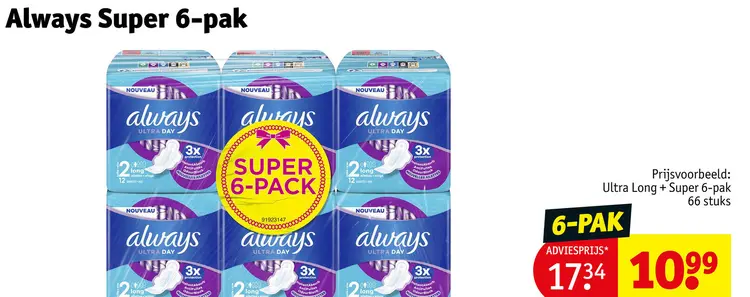 Promotie: Always Super 6-pack