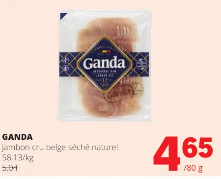Offre: Jambon cru belge séché naturel