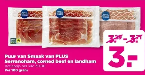 Aanbieding: Serranoham, corned beef en landham