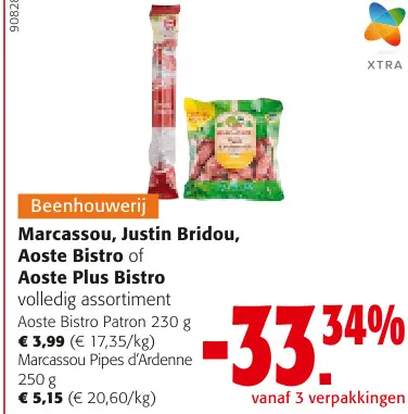 Promotie: Marcassou, Justin Bridou, Aoste Bistro of Aoste Bistro of Aoste Plus Bistro