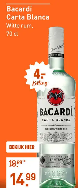 Aanbieding: Bacardí Carta Blanca 70CL