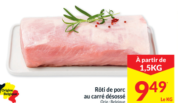 Offre: Rôti de porc au carré désossé