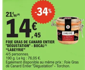 Aanbieding: Foie gras de canard entier "dégustation" - bo