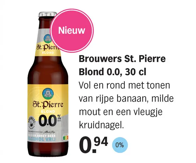 Aanbieding: Brouwers St. Pierre Blond 0.0