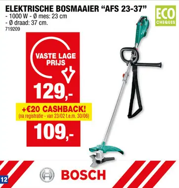 Promotie: Bosch AFS 23-37 elektrische bosmaaier/trimmer 1000W