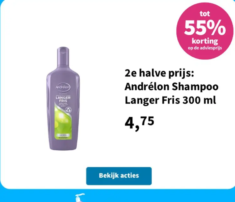 Aanbieding: Andrélon Shampoo Langer Fris