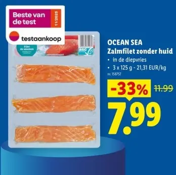 Promotie: Zalmfilet zonder huid