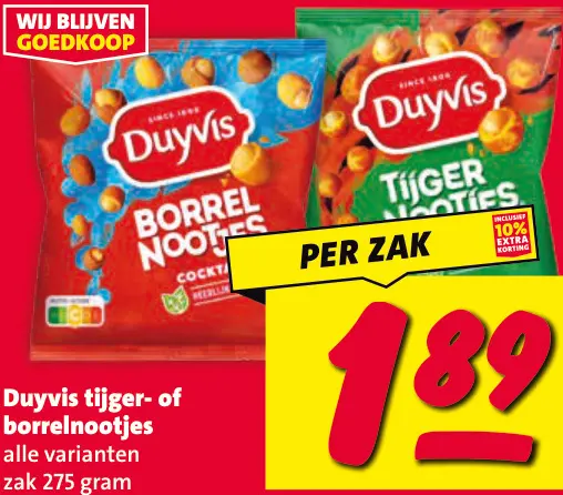 Aanbieding: Tijger- of borrelnootjes