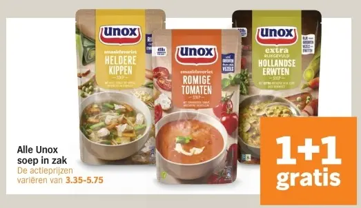 Aanbieding: Alle Unox soep in zak