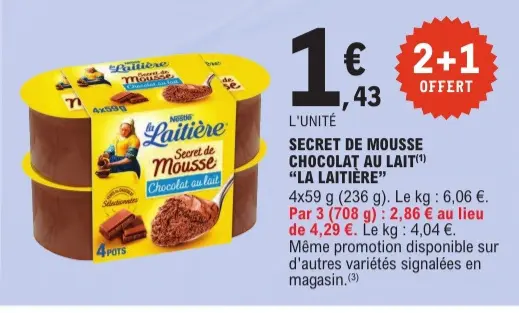 Aanbieding: Secret de mousse chocolat au lait