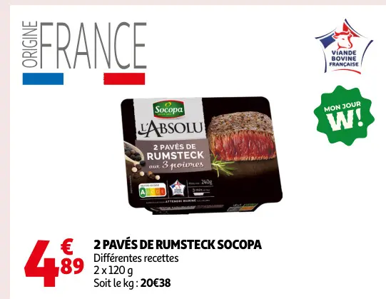 Promotie: 2 pavés de rumsteck