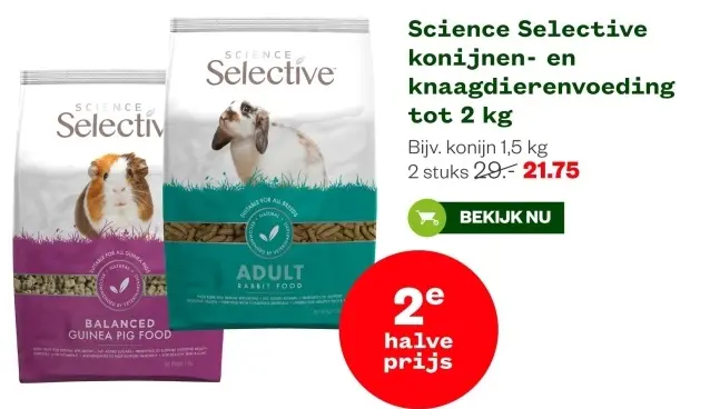 Aanbieding: Science Selective konijnen- en knaagdierenvoeding tot 2kg