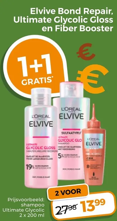 Aanbieding: Elvive Bond Repair, Ultimate Glycolic Gloss en Fiber Booster