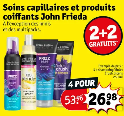 Offre: Soins capillaires et produits coiffants