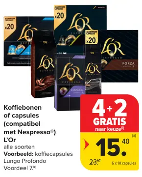 Aanbieding: Koffiebonen of capsules (compatibel met Nespresso
