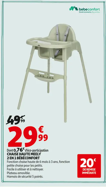 Promotie: Chaise haute meely 2 en 1