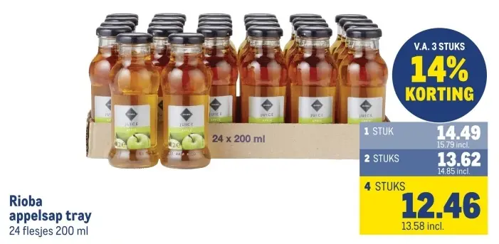 Aanbieding: appelsap tray
