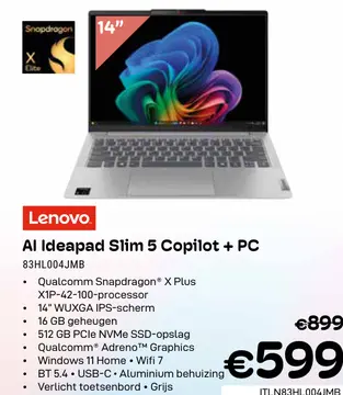 Aanbieding: Al Ideapad Slim 5 Copilot + PC
