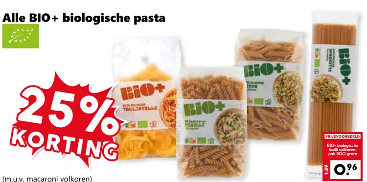 Aanbieding: BIO+ biologische pasta