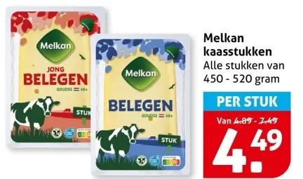 Aanbieding: Melkan kaasstukken