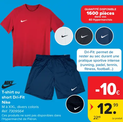 Offre: T-shirt ou short Dri-Fit