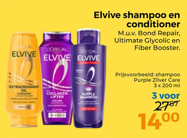 Aanbieding: Elvive shampoo en conditioner