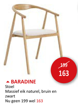 Aanbieding: Stoel Baradine eik massief naturel beige