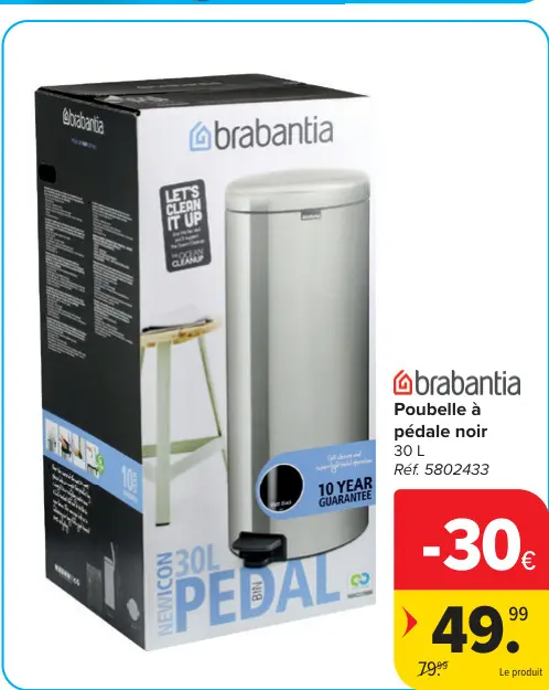 Offre: Poubelle à pédale noir