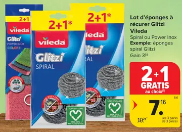 Offre: Lot d'éponges à récurer Glitzi