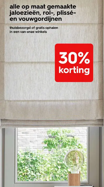 Promotie: jaloezieën, rol-, plissé- en vouwgordijnen