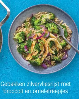 Aanbieding: Gebakken zilvervliesrijst met broccoli en ome