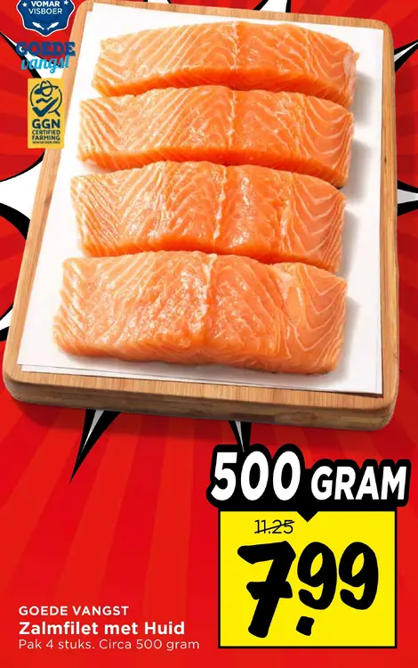 Aanbieding: Zalmfilet met huid