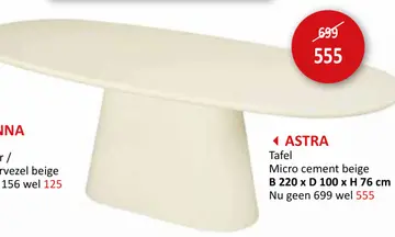 Aanbieding: ASTRA Tafel